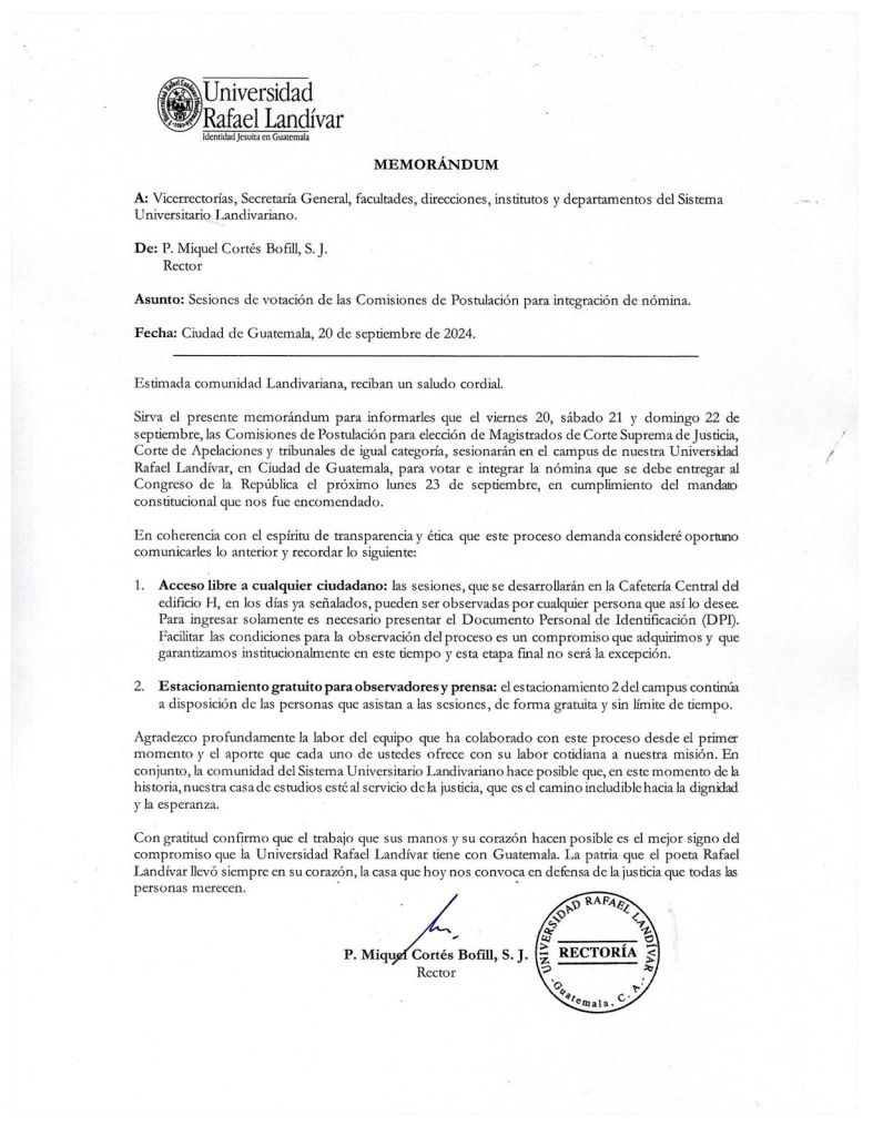 Se aplazan votaciones de Comisiones de Postulación en el campus central de la URL para este fin de semana