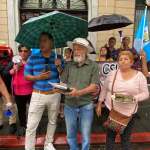 Manifestantes piden a los diputados excluir a candidatos a magistrados de Cortes. Foto: José Orozco