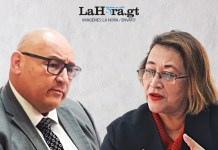 El fiscal Allan Tánchez y la jueza Abelina Cruz. Arte: La Hora / Alejandro Ramírez.