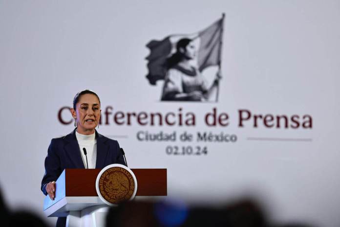 Claudia Sheinbaum en su primera conferencia de prensa. EFE/ Sáshenka Gutiérrez