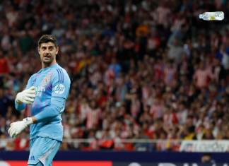 Courtois hizo un gesto a la afición del Atlético de Madrid