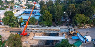 En noviembre de 2023 se habilitaron los puentes provisionales en el kilómetro 17.5 de la ruta al Pacífico. Foto: Cortesía