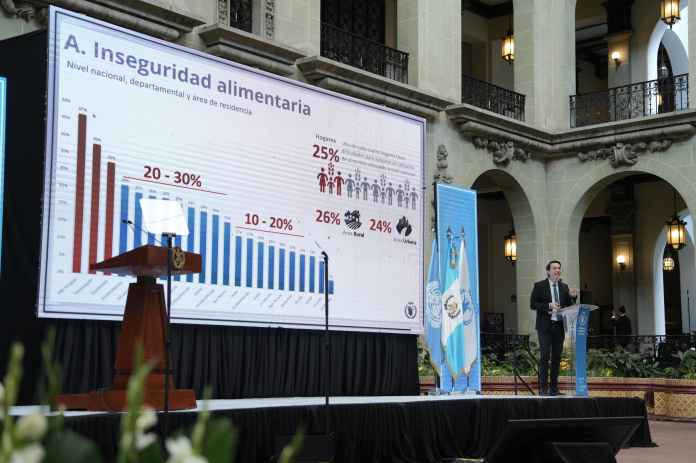 Programa Mundial de Alimentos presentó estudio que detalla la situación alimentaria en Guatemala. Foto La Hora: Vicepresidencia