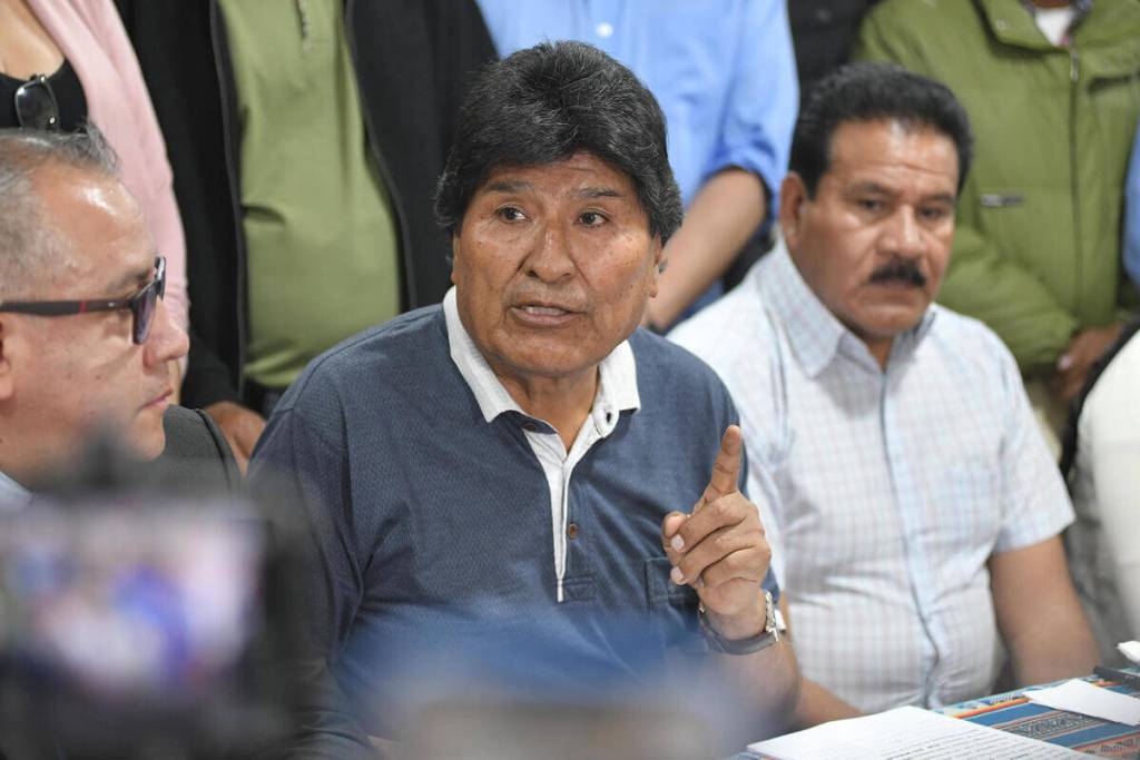 Evo Morales (2006-2019) en una rueda de prensa el 4 de octubre de 2024, en Cochabamba (Bolivia). EFE/Jorge Abrego