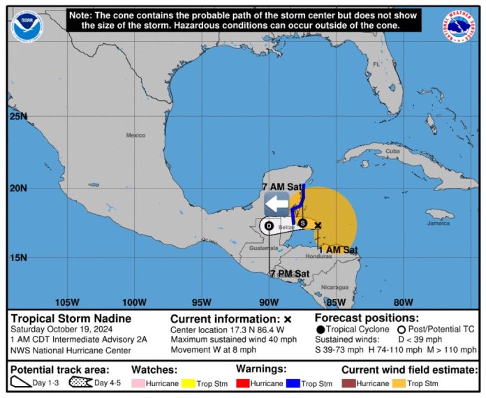 El Centro Nacional de Huracanes mantiene monitoreo sobre Tormenta Nadine. Foto: NHC