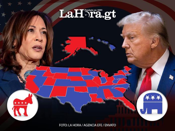 Arte de los candidatos Kamala Harris y Donald Trump. Foto La Hora: Alejandro Ramírez