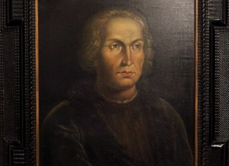 copia de un cuadro del almirante Cristóbal Colón realizado por el pintor Rafael Tejedo de 1828 que se conserva en la Casa de Colón en Las Palmas de Gran Canaria. EFE/Elvira Urquijo A.