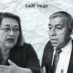 La jueza Abelina Cruz y el jefe de la FECI, Rafael Curruchiche. Diseño: La Hora / Alejandro Ramírez.