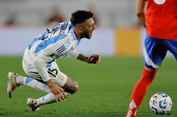 González integra la selección de ausentes por lesión para las próximas fechas clasificatorias. EFE/Juan Ignacio Roncoroni