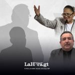 En la imagen el expresidente Alejandro Giammattei y su pareja Miguel Martínez, del otro lado Consuelo Porras y el jefe de la Fiscalía contra la Corrupción.