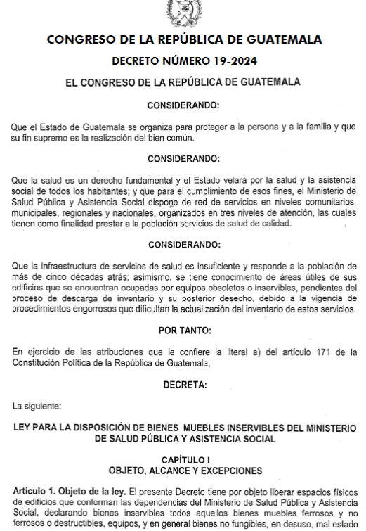 Decreto del Diario de Centroamerica