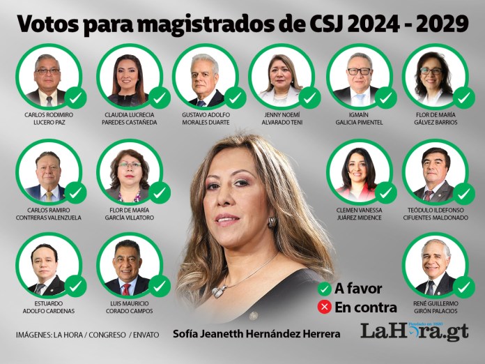 Así voto la diputada de VAMOS, Sofía Hernández, por los magistrados a CSJ. Diseño: Alejandro Ramírez / La Hora.