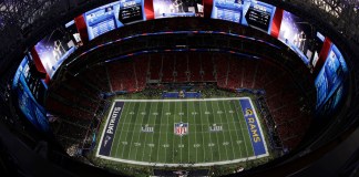 Vista general del estadio Mercedes-Benz antes del partido de fútbol americano Super Bowl 53 de la NFL entre Los Angeles Rams y New England Patriots el domingo 3 de febrero de 2019 en Atlanta. (Foto AP/Morry Gash, Archivo)