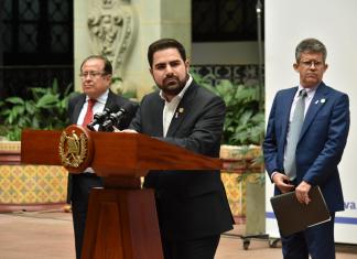Secretario de Comunicación de la presidencia se pronuncio por captura del Magistrado electo Ramiro Muñoz. Foto La Hora: Daniel Ramírez