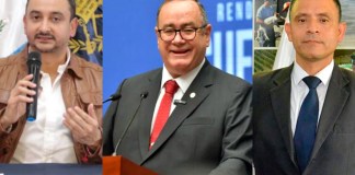 Fernando Rodas, Alejandro Giammattei y Hugo Cabrera. Fotos: Gobierno de Guatemala/La Hora