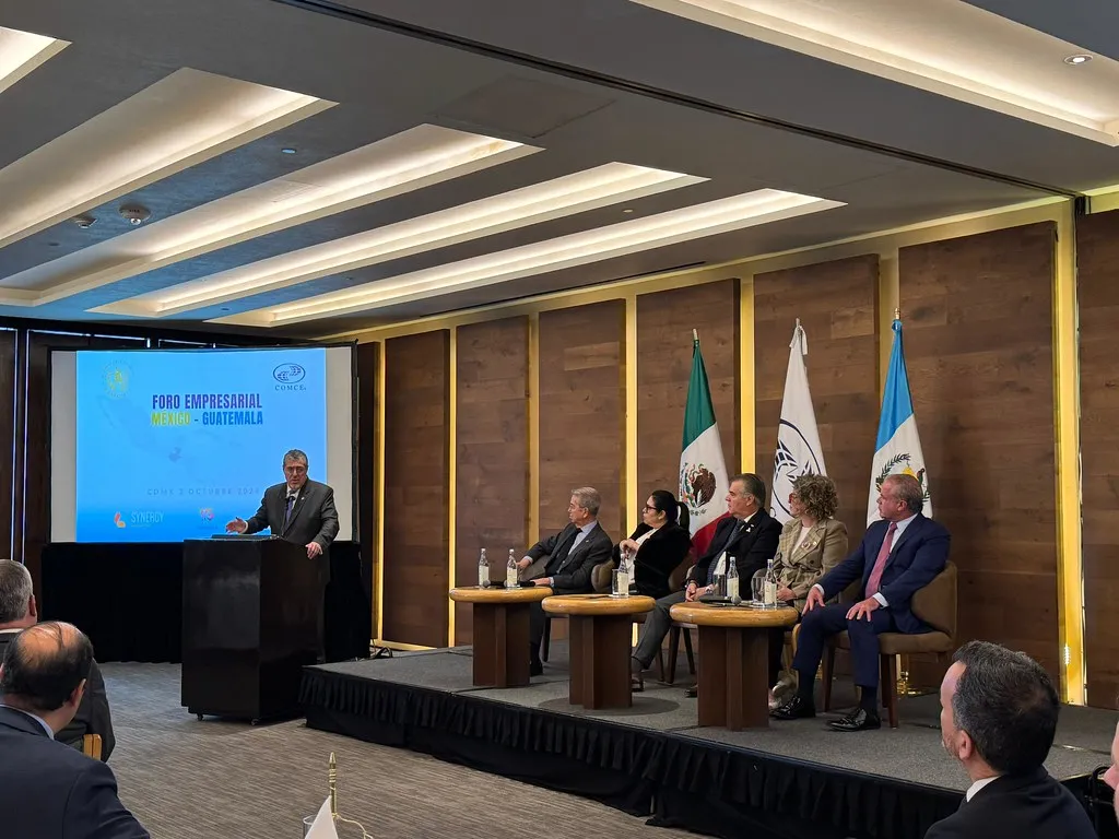 Presidente Bernardo Arévalo se dirigió a grupo de empresarios mexicanos de Comce. Foto La Hora: Gobierno de Guatemala