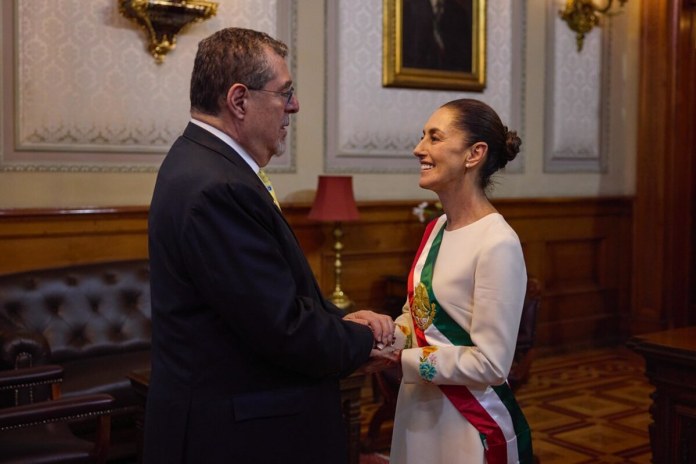 Arévalo sostuvo la primera reunión bilateral con su homologa Sheinbaum. Foto La Hora: Gobierno de Guatemala.