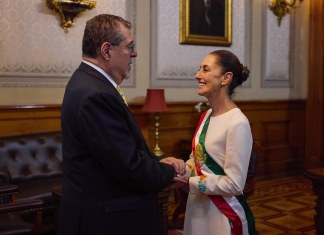 Arévalo sostuvo la primera reunión bilateral con su homologa Sheinbaum. Foto La Hora: Gobierno de Guatemala.