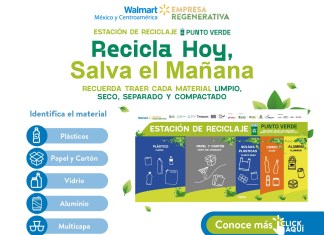 Walmar ha dejado en disposición de la población los "Puntos Verdes" en dónde llevar materiales a reciclar. Foto Walmart / La Hora.