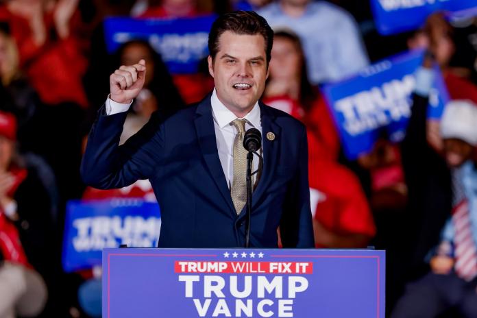 Matt Gaetz congresista estadounidense, es nominado para fiscal general por trump