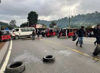 Bloqueo en Alta Verapaz. Foto: Central de Noticia Chicamán.