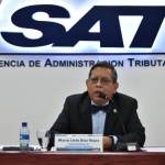 El Superintendente de la Sat, Marco Livio Díaz Reyes habla desde la sede de la SAT