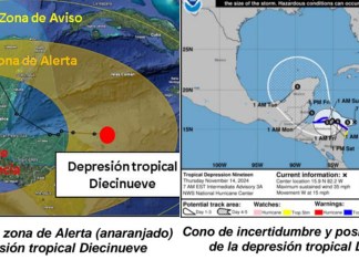 El Insivumeh emite alerta por depresión 19, que se acerca a Izabal.