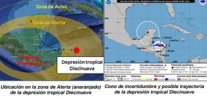 El Insivumeh emite alerta por depresión 19, que se acerca a Izabal.