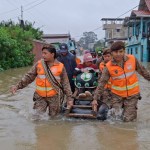 Evacuación de familias afectas por inundaciones en Alta Verapaz.