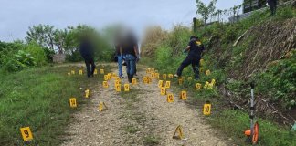 Más de 200 casquillos fueron ubicados en el área. Foto La Hora: MP