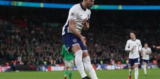 El inglés Harry Kane celebra el 1-0 de penalti durante el partido de la UEFA Nations League que han disputado Inglatera y República de Irlanda en Wembley, Londres, Reino Unido. Foto: La Hora/AP