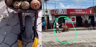 Medios de localidad informaron que PMT de Ayutla impuso un cepo a un vendedor de piñas. Foto: RRSS.