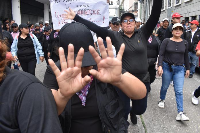 El sindicato de Joviel Acevedo marchó este jueves 21 de noviembre. 