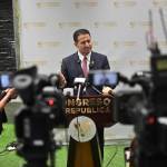 El presidente del organismo Legislativo, Nery Ramos, expresa su apoyo a la nueva ley de la PNC. Foto La Hora: Fabricio Alonzo