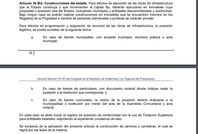 Lo que dicta el artículo 30 bis de la ley Orgánica del Presupuesto. Foto La Hora: Captura de Pantalla