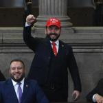 Sin visa pero hablando inglés: Diputado Héctor Aldana muestra apoyo a Trump. Foto La Hora: Fabricio Alonzo