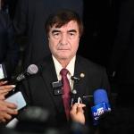 El presidente del organismo Judicial, Teódulo Cifuentes, juramenta como titular de la Corte Suprema de Justicia. Foto La Hora: Fabricio Alonzo