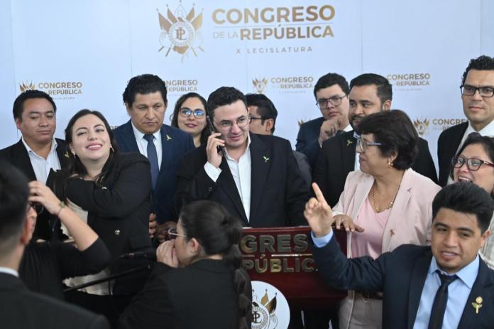 Bancada Movimiento Semilla inicia nuevo caminar para recuperar derechos del partido y bancada. Foto La Hora: Fabricio Alonso.