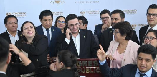 Bancada Movimiento Semilla inicia nuevo caminar para recuperar derechos del partido y bancada. Foto La Hora: Fabricio Alonso.