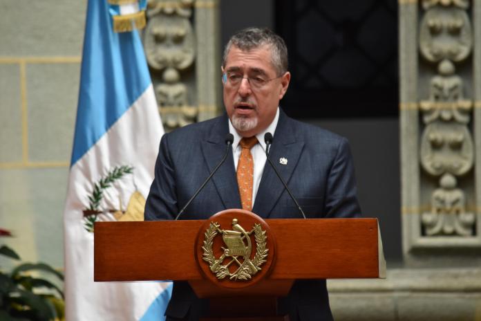 Presidente Bernardo Arévalo, se pronunció por aprobación de presupuesto 2025. Foto La Hora: Daniel Ramírez.