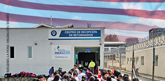 Un grupo de connacionales ingresa a la oficina de Migración, en la Fuerza Aérea, luego de arribar desde EE. UU. Más de 55 mil guatemaltecos han sido deportados DE ese país este año, con lo que el 2024 bate el récord histórico. Foto: IGM.