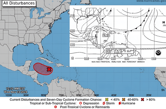 Zonas de baja presión atmosférica en el caribe