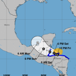 Trayectoria de tormenta tropical Sara.