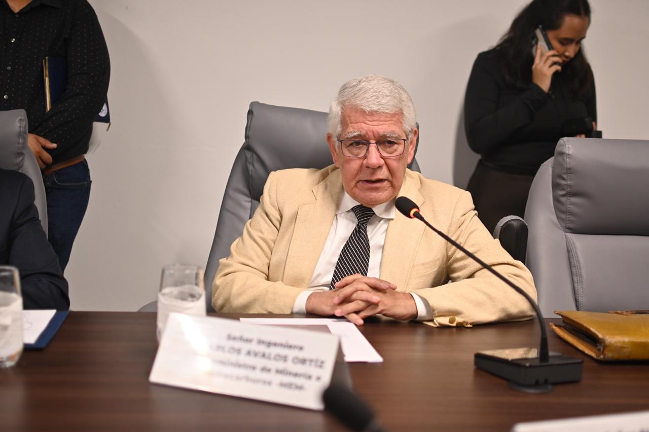 El viceministro de Energía y Minas, Carlos Alberto Ortiz, explicó a los diputados por el cierre de Perenco. Foto La Hora: Fabricio Alonzco