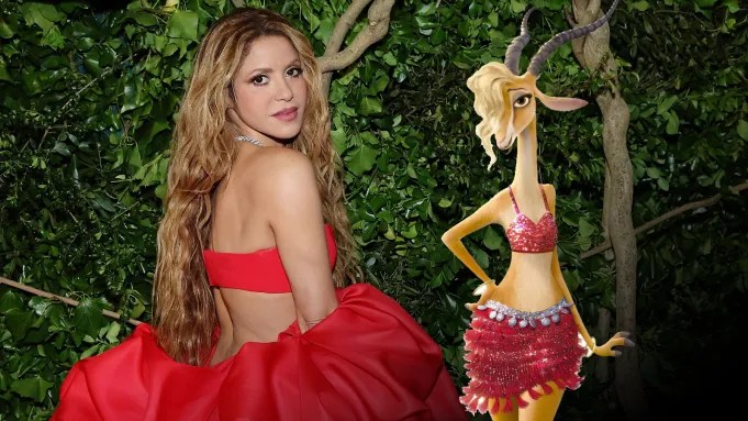 Shakira y Gazelle de Zootopia Cindy Ord/Imágenes Getty; Disney