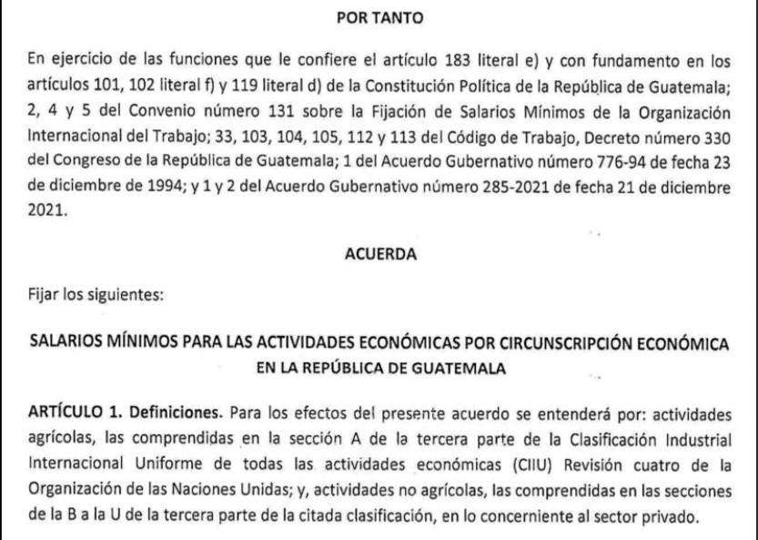 Acuerdo 264-2024 Salario mínimo