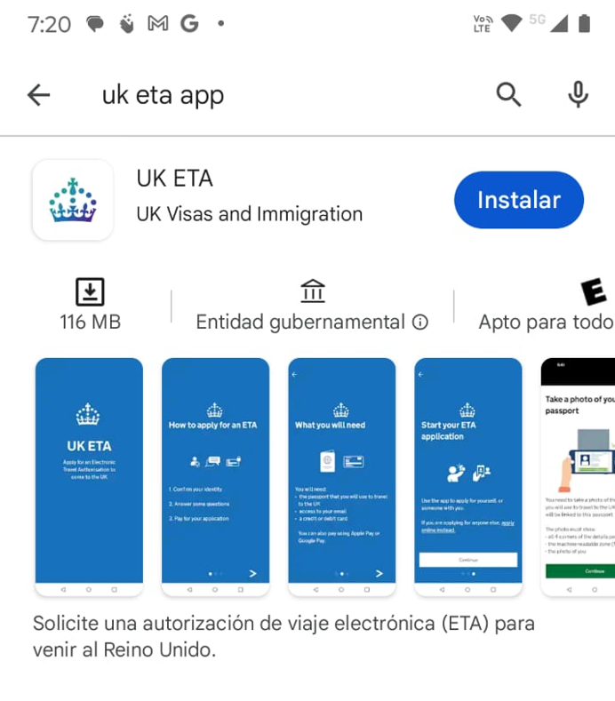 UK ETA app