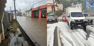 Lluvias reportadas en el país ocasionan inundaciones y la caída de granizo. Foto La Hora: Conred