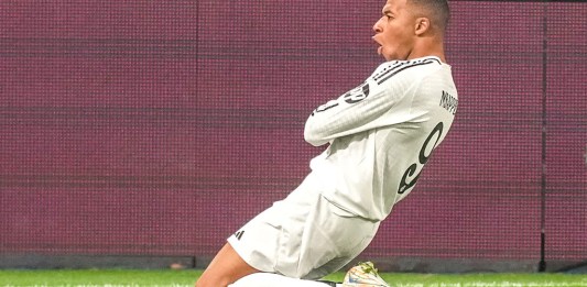 Mbappé anotó su gol 50 en Champions en la victoria del Real Madrid sobre el Atalanta. Foto La Hora: AP