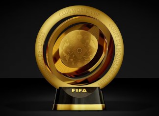 El nuevo trofeo para el Mundial de Clubes que se disputará en 2025 en Miami con 32 equipos. Foto La Hora: FIFA / EFE